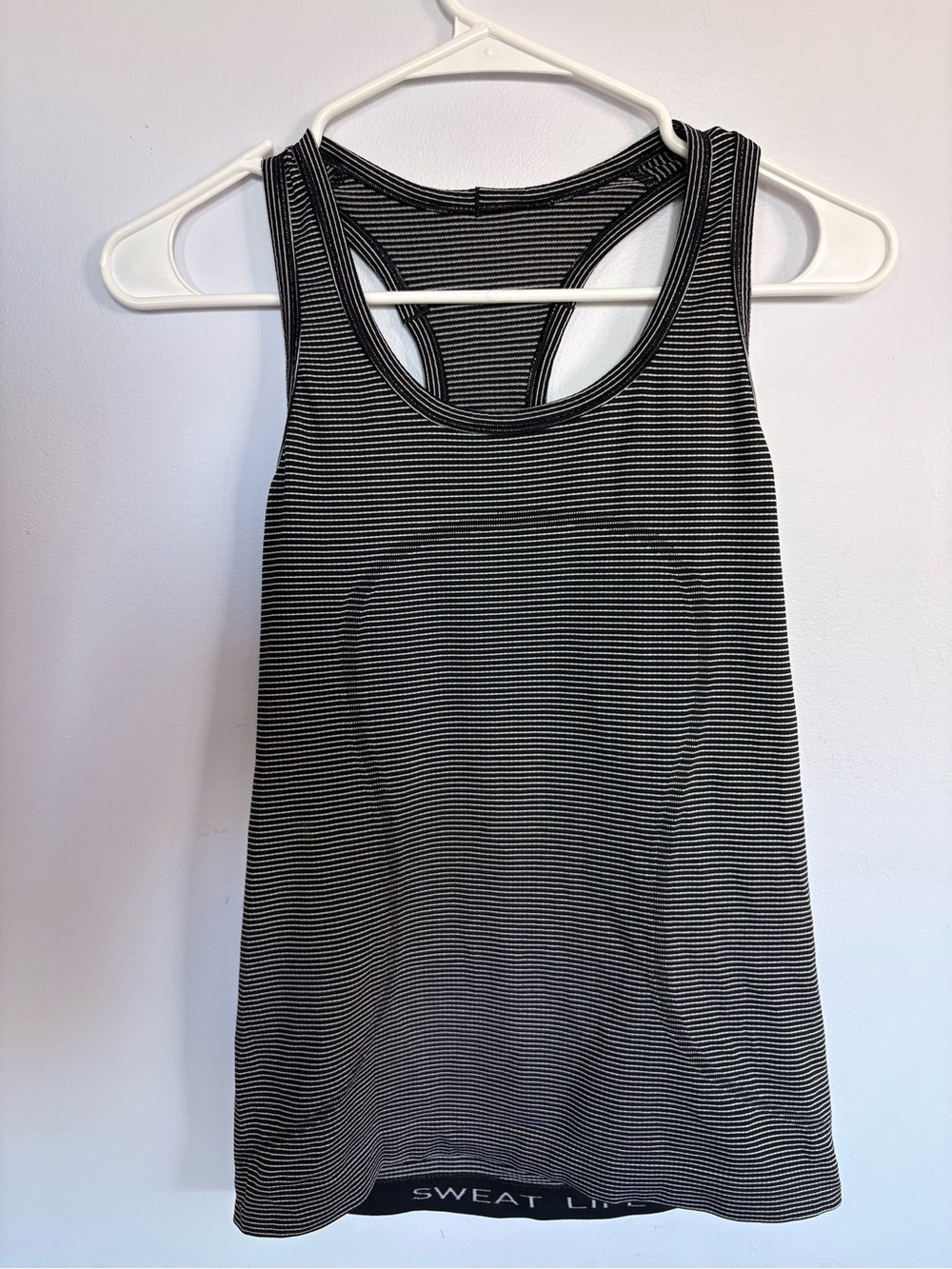 Lululemon Black & White Striped Racerback Tank Top
